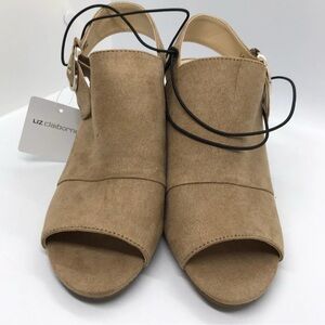 Liz Claiborne Brown Peep-Toe Mules